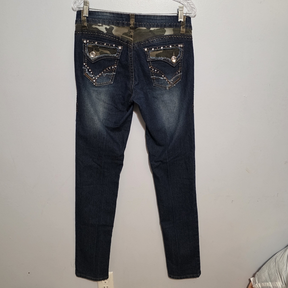 South Pole Y2K Dark Blue Skinny Jeans Studded Pockets
